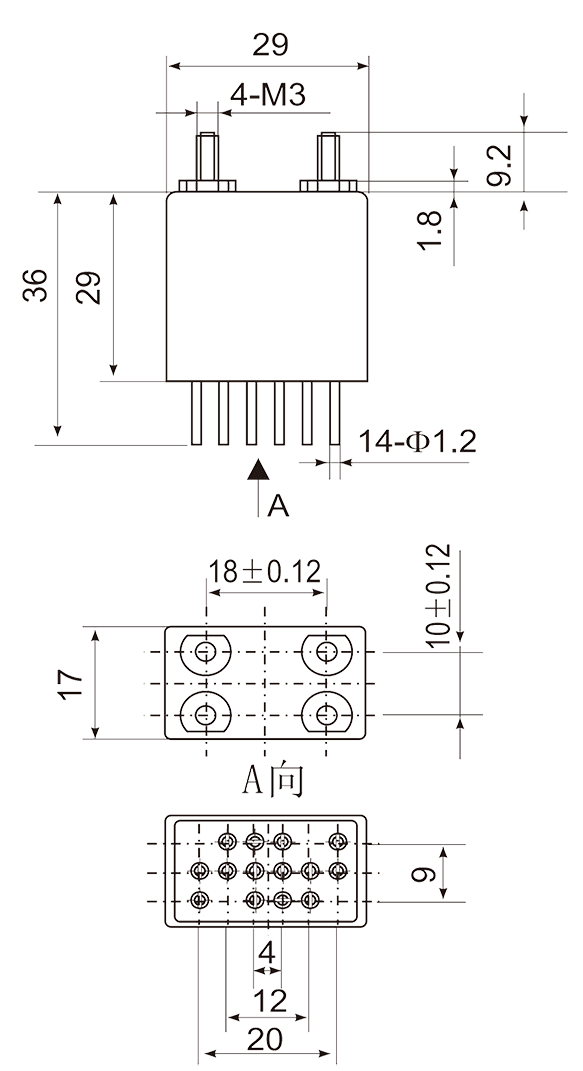 4JGXM 3 Dimensions Mountinq Stvle D 4