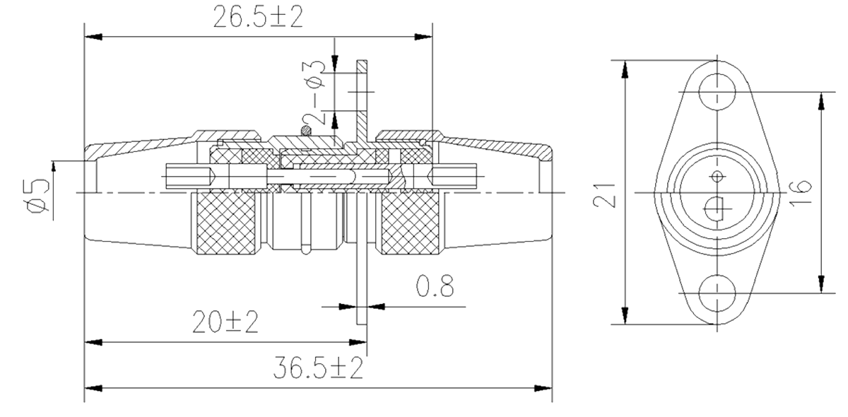 FD Type Umbilical Connector FD 2 dimension after mating
