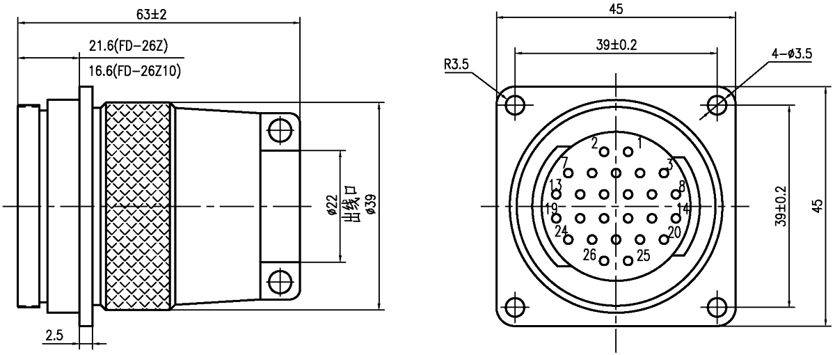 FD Type Umbilical Connector FD 26Z FD 26Z10 FDA 26Z