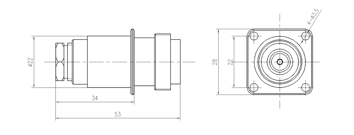 GF4 Type High Frequency Umbilical Connector GF4GF4A 50Z7 Socket