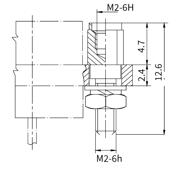 J30J Series P mounting hardware dimension