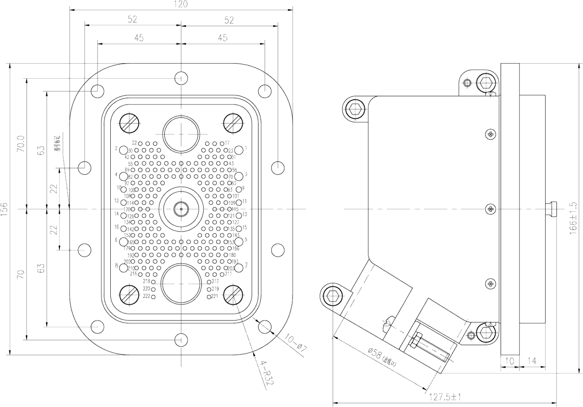 JF1 222Z Single layer Unsealed Umbilical Socket