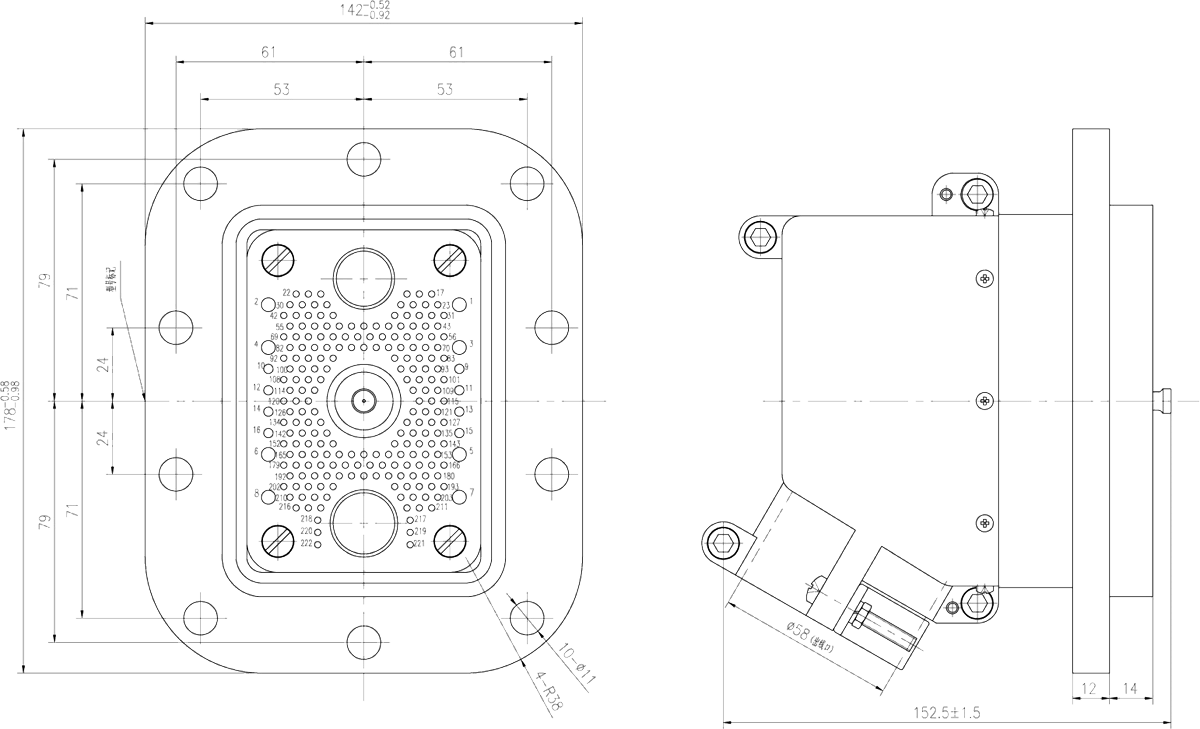 JF1 222ZM2 Double layer Sealed Umbilical Socket