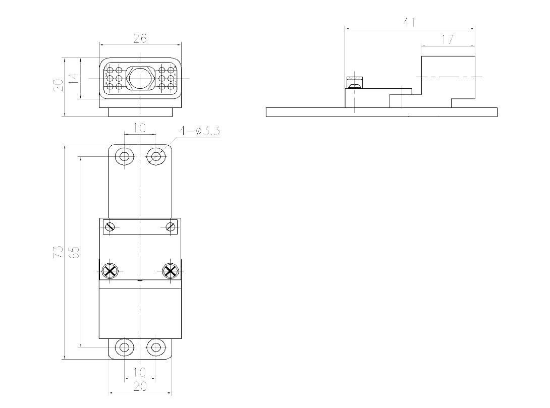 JF10 12ZK Receptacle drawing