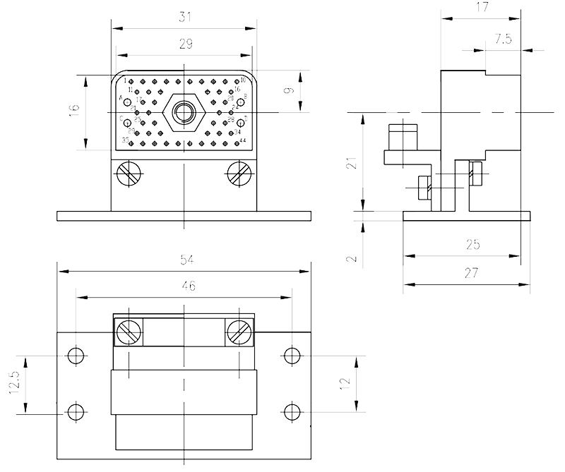 JF10 48ZK Receptacle drawing