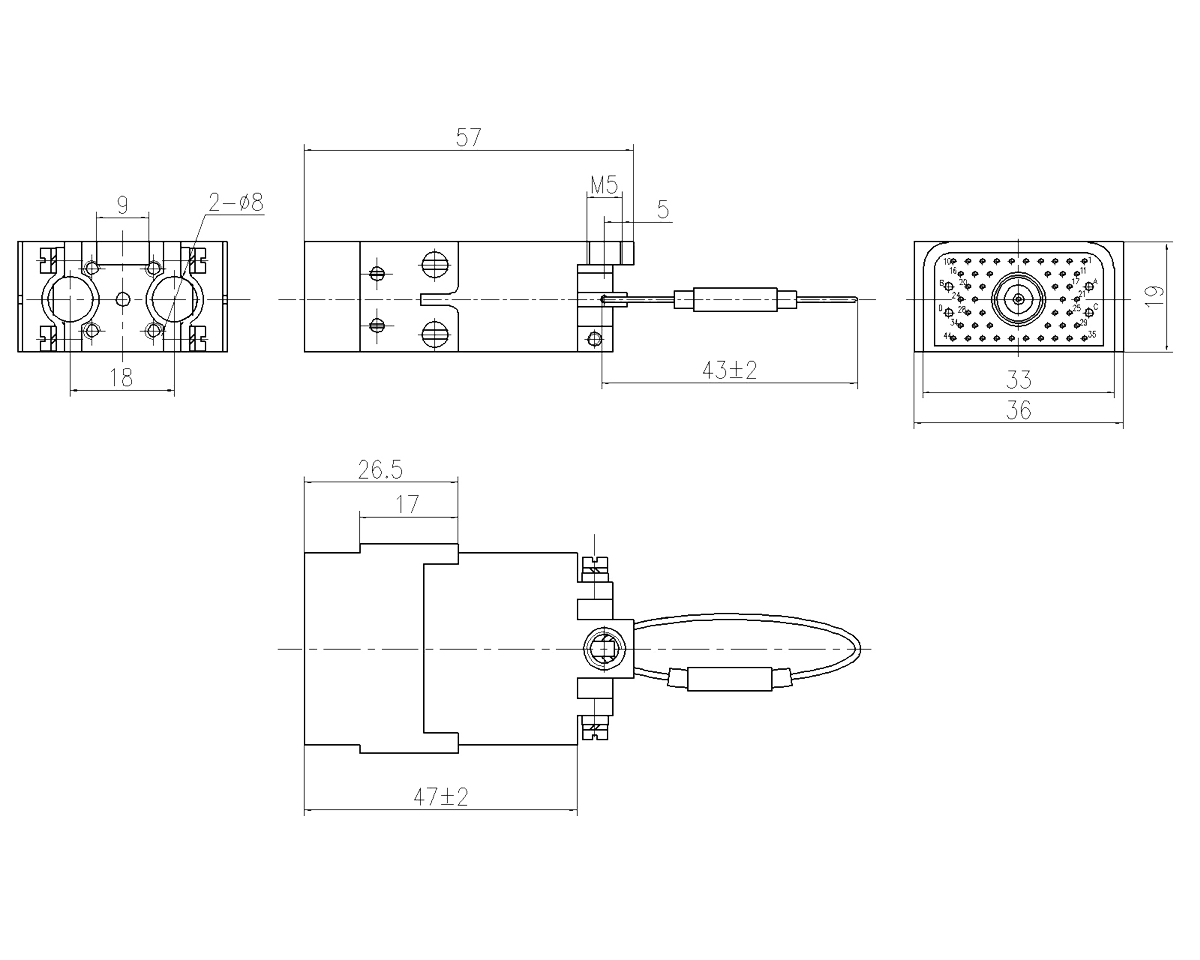 JF10 Type Rectangular Umbilical Connector JF10 48TJ Plug JF10 48TJL Plug