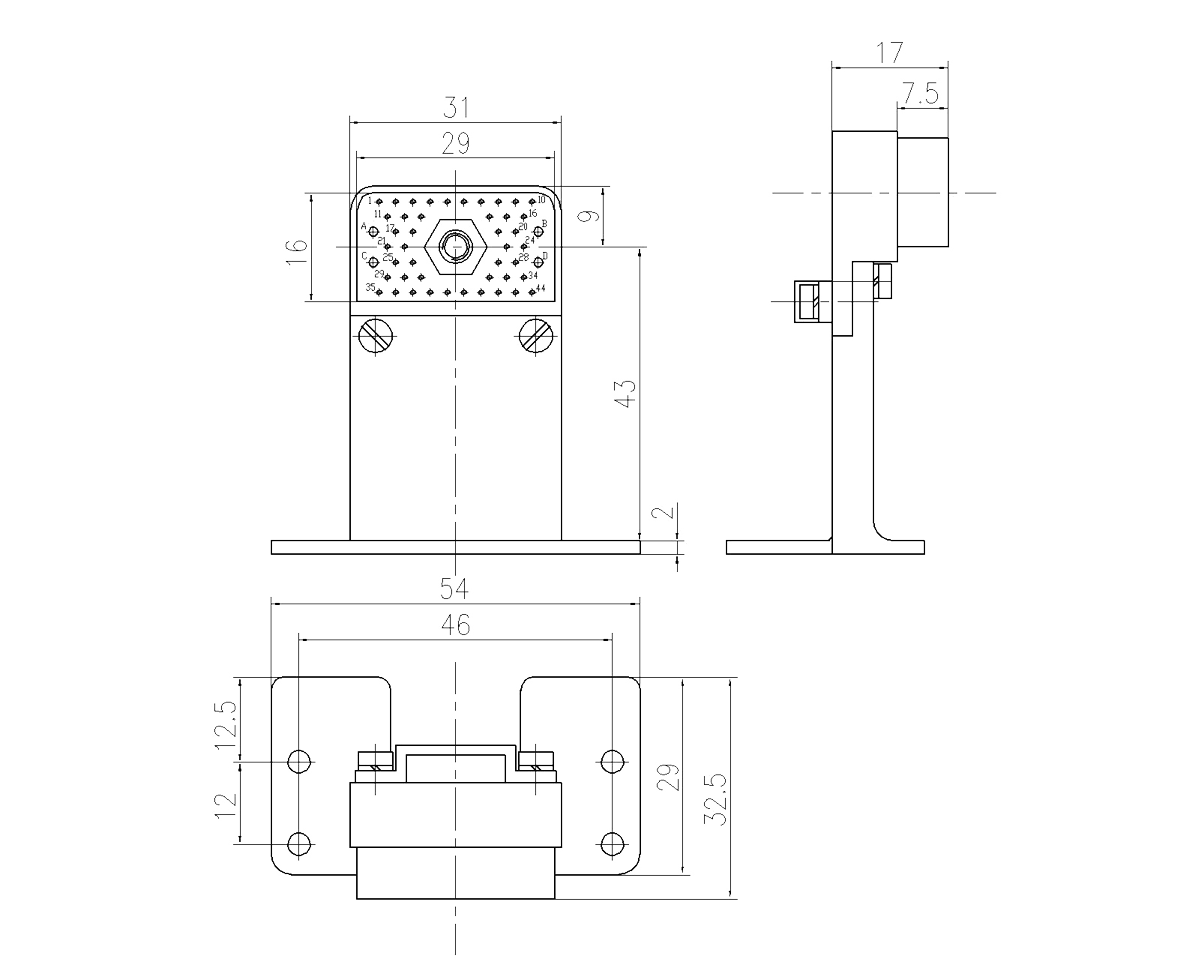 JF10 Type Rectangular Umbilical Connector JF10 48ZKB Socket