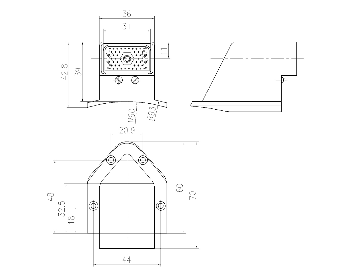 JF10 Type Rectangular Umbilical Connector JF10 48ZKC Socket
