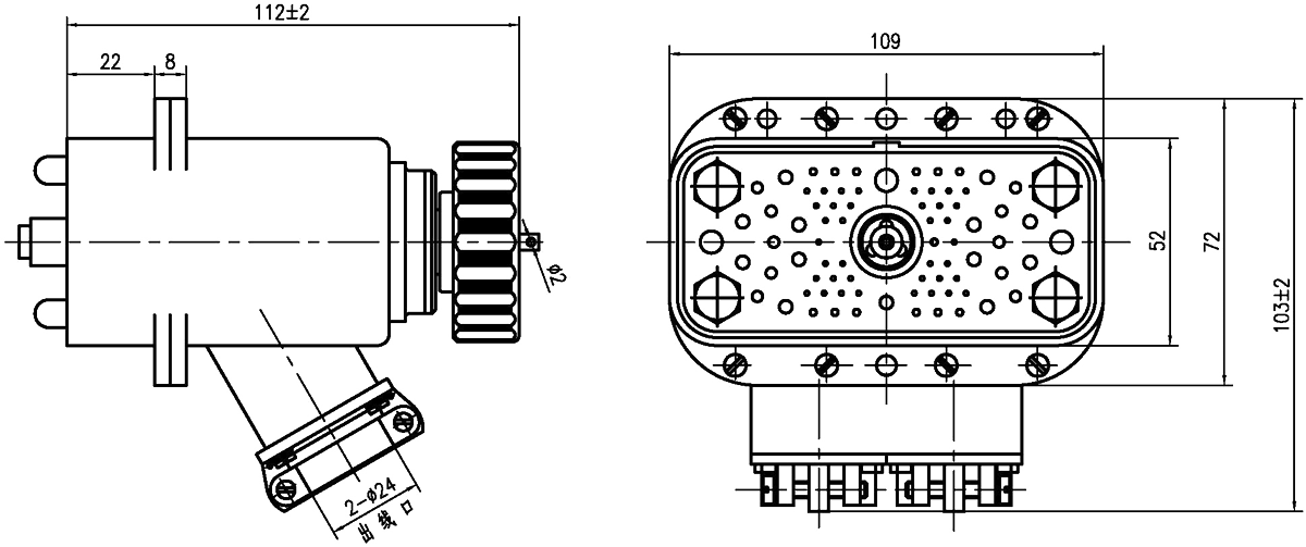 JF11 Type Rectangular Umbilical Connector JF11 77TJ Plug