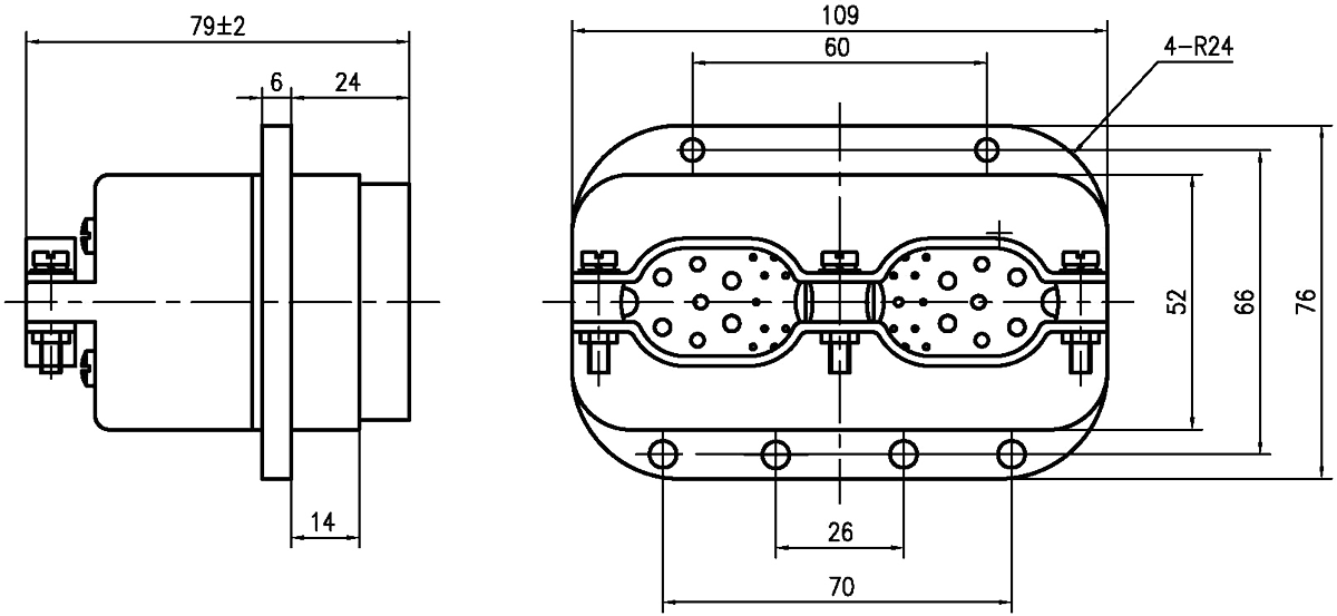 JF11 Type Rectangular Umbilical Connector JF11 77ZK Socket