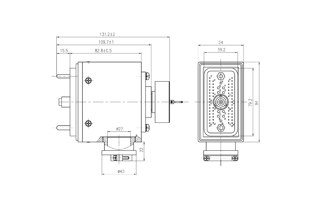 JF12 Type Rectangular Umbilical Connector JF12 68TJ2 Plug