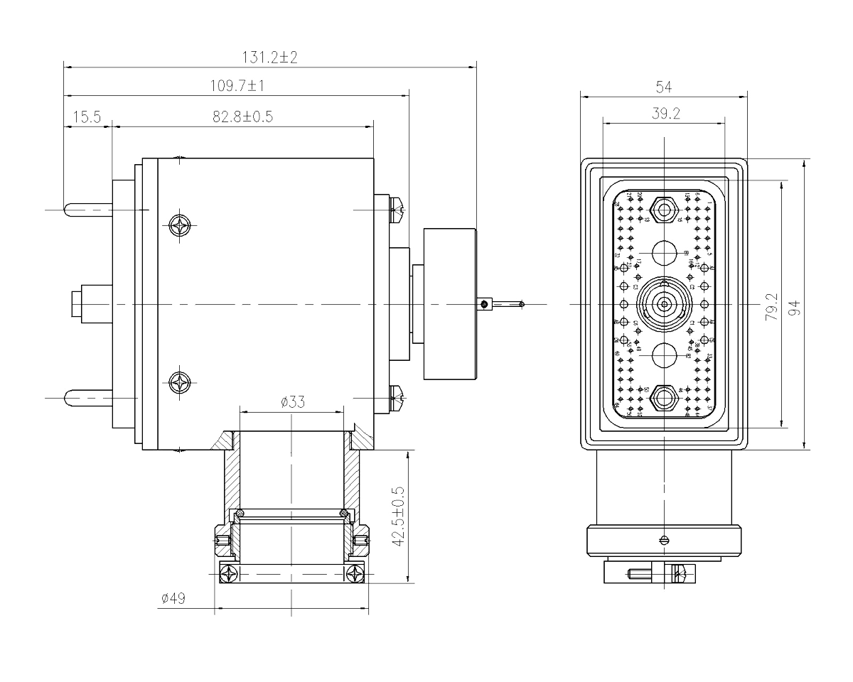 JF12 Type Rectangular Umbilical Connector JF12 80TJ Plug