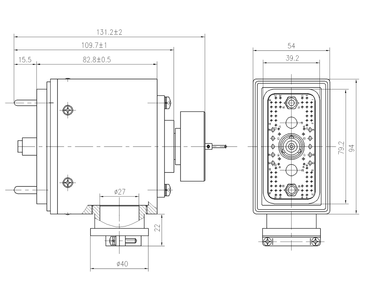 JF12 Type Rectangular Umbilical Connector JF12 80TJ2 Plug