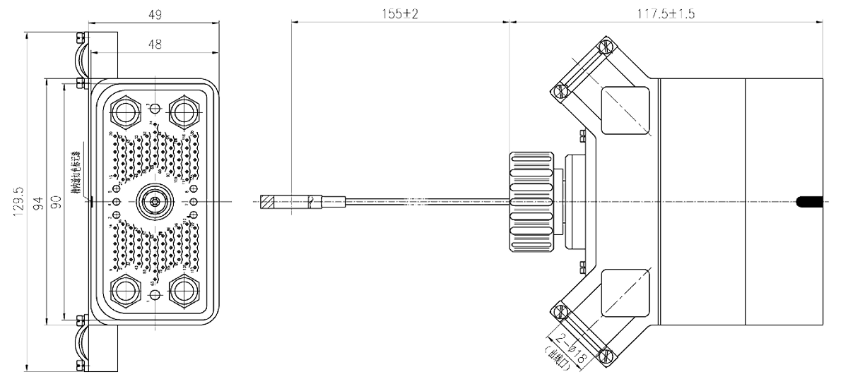 JF13 Type Rectangular Umbilical Connector JF13 128TJ Plug