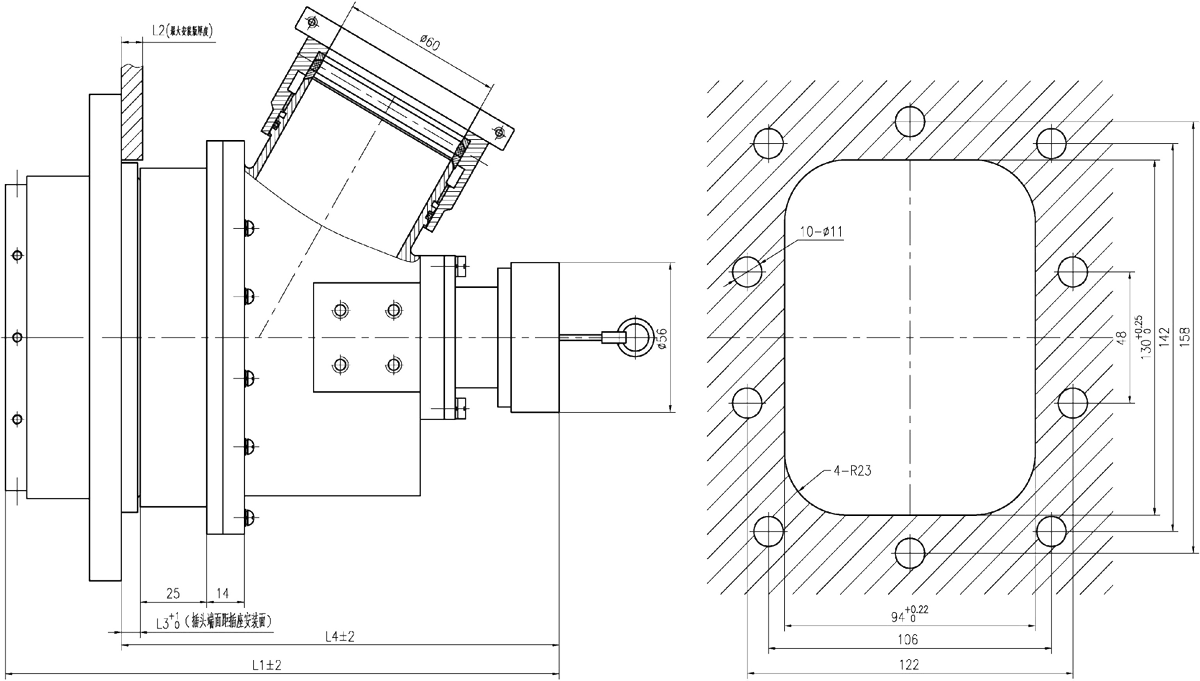 JF14 Type Rectangular Umbilical Connector JF14 236 Dimension after Mating 1