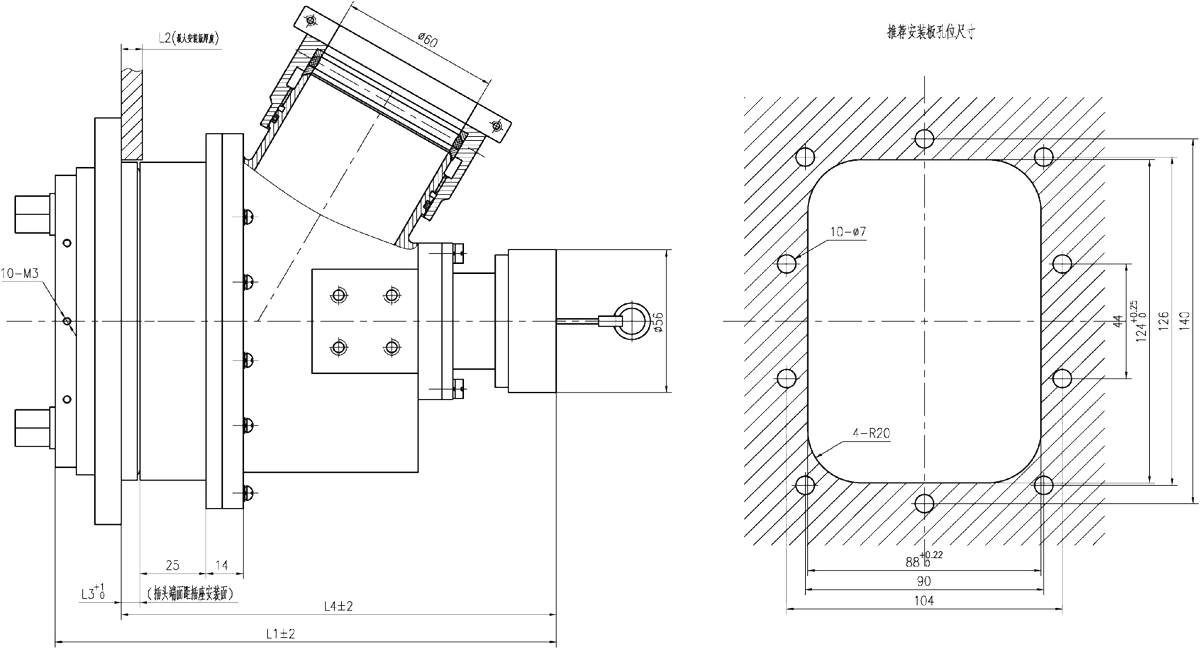 JF14 Type Rectangular Umbilical Connector JF14 236 Dimension after Mating 2