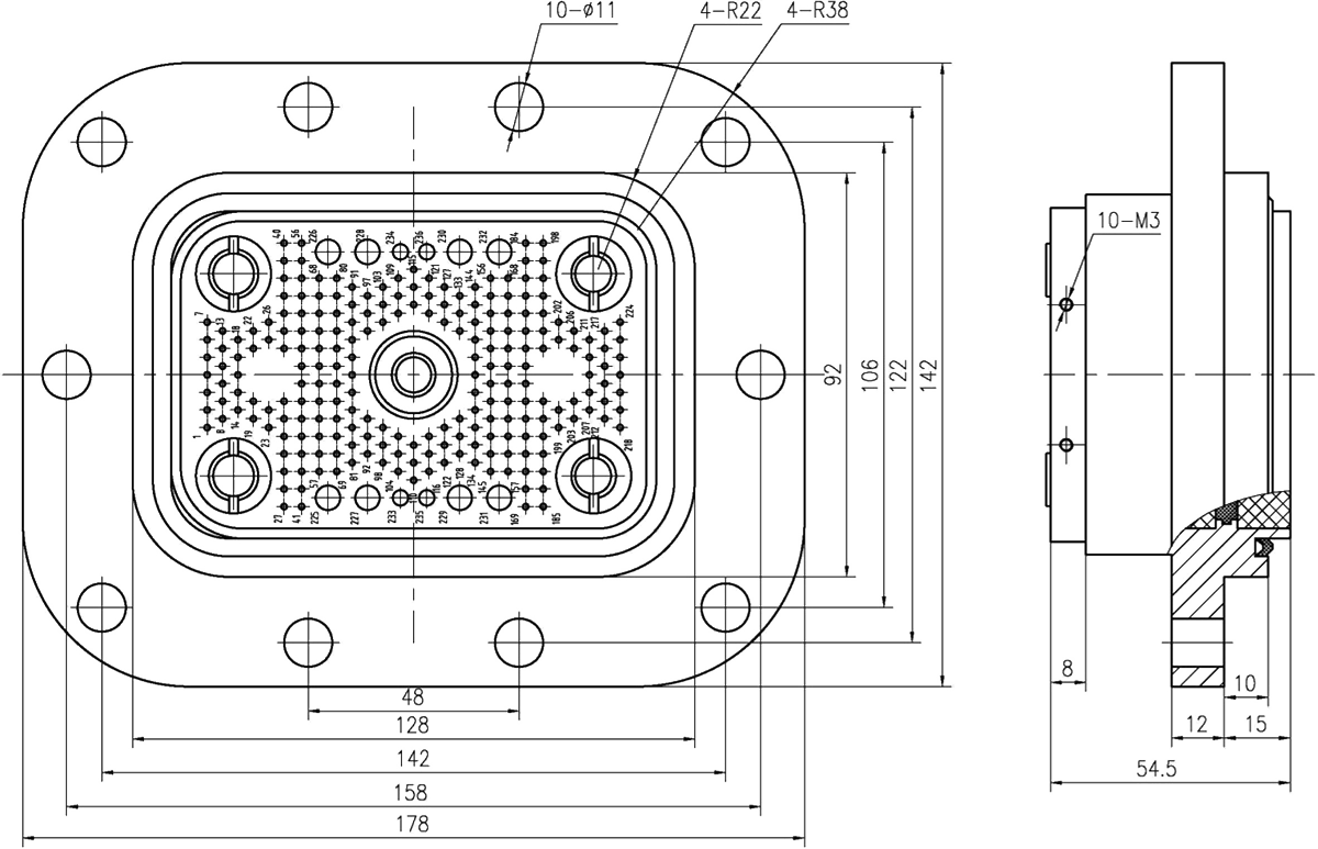 JF14 Type Rectangular Umbilical Connector JF14 236ZMa Socket