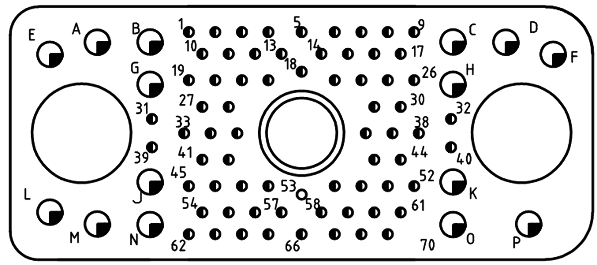 JF19 Type Guide Rail Umbilical Connector pin85 Pin Contact Diagram