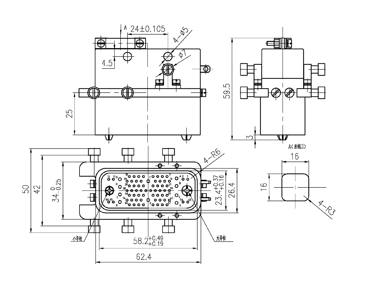 JF19 Type Guide Rail Umbilical Connector pinRail Umbilical Plug JF19 76TJ