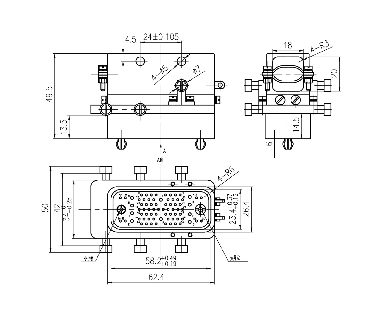 JF19 Type Guide Rail Umbilical Connector pinRail Umbilical Plug JF19A 76TJ