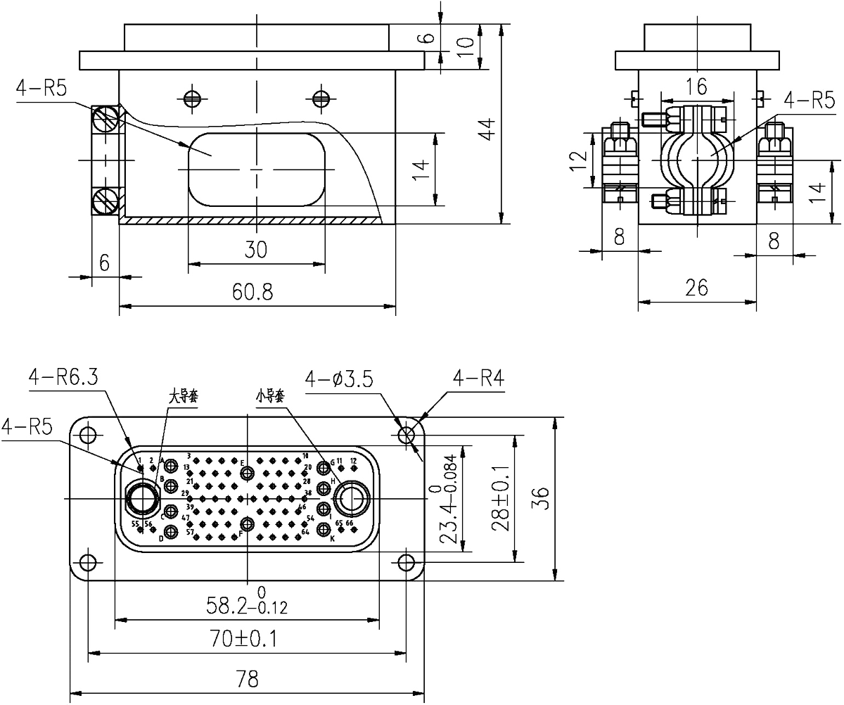 JF19 Type Guide Rail Umbilical Connector pinRail Umbilical Socket JF19A 76ZK