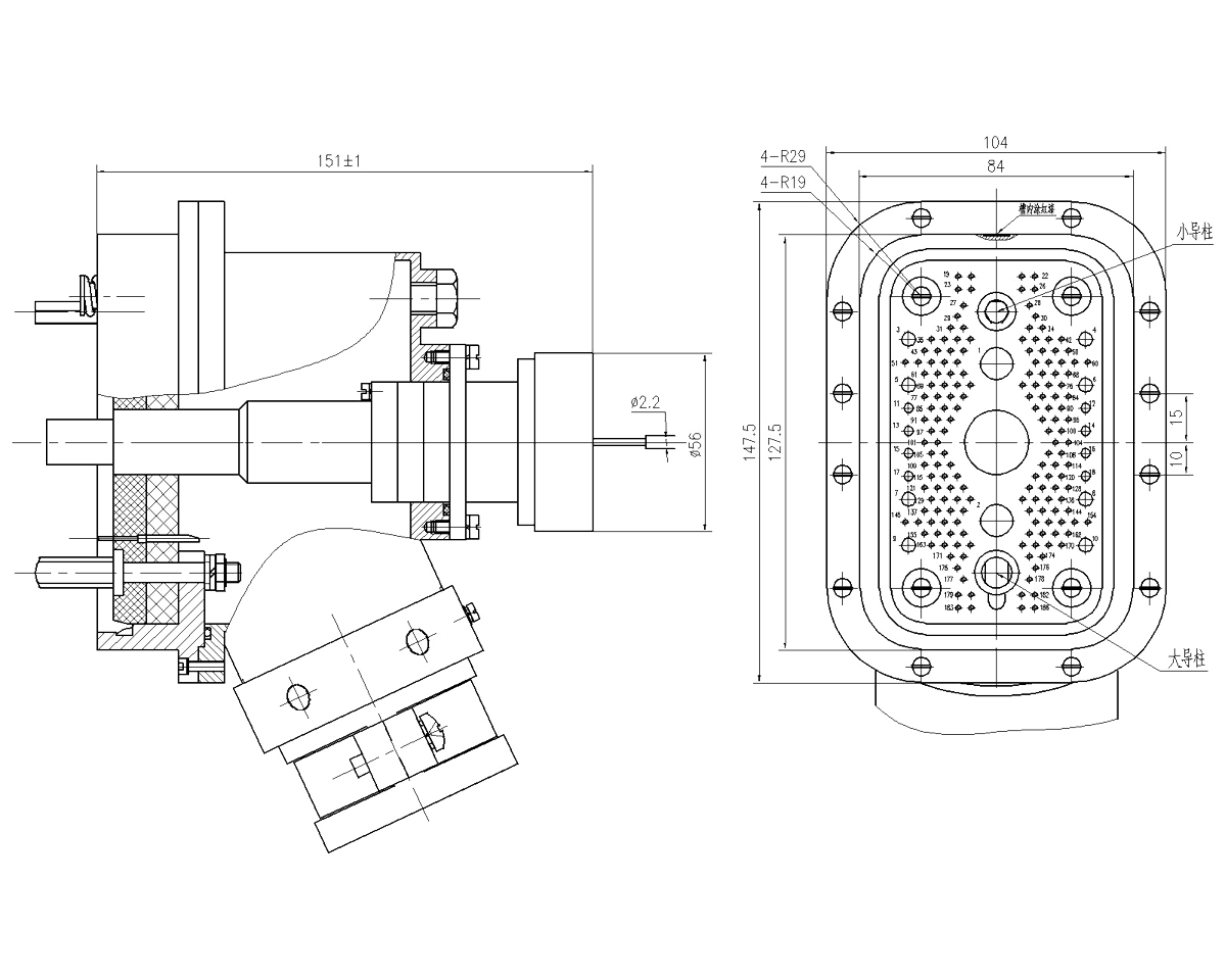 JF20 Type Rectangular Umbilical Connector Motor Driven Plug JF20 186TD 1