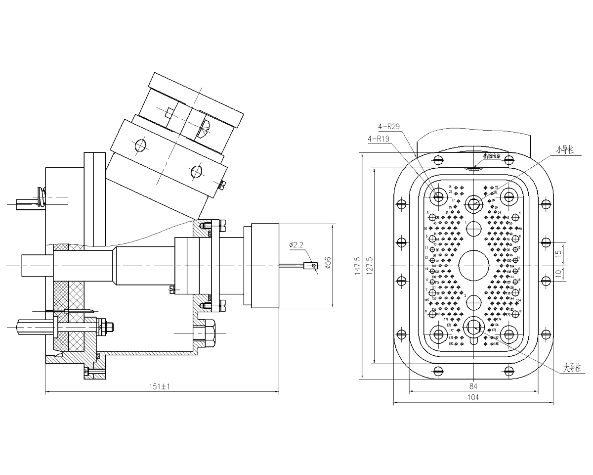 JF20 Type Rectangular Umbilical Connector Motor Driven Plug JF20 186TD 3