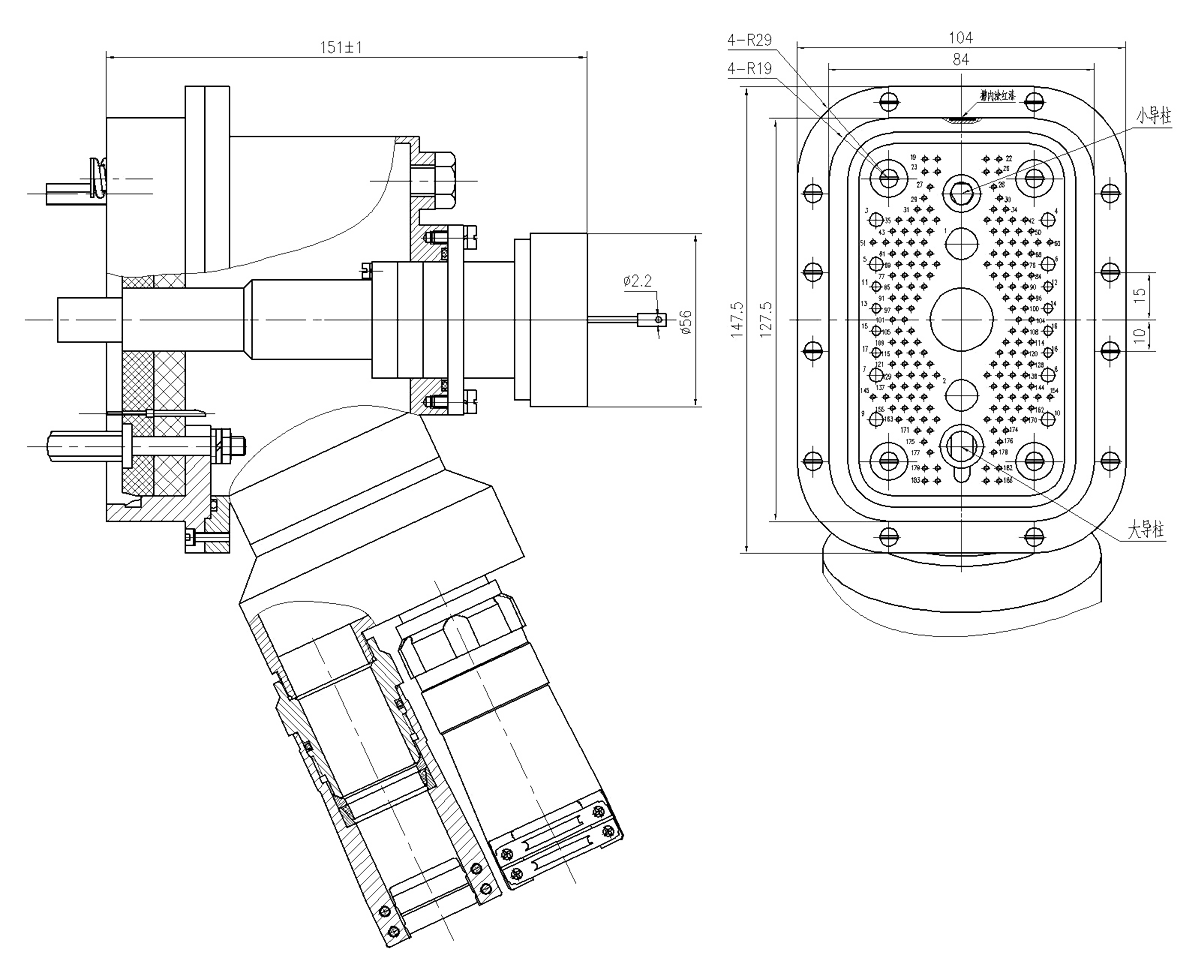 JF20 Type Rectangular Umbilical Connector Motor Driven Plug JF20 186TD3 1