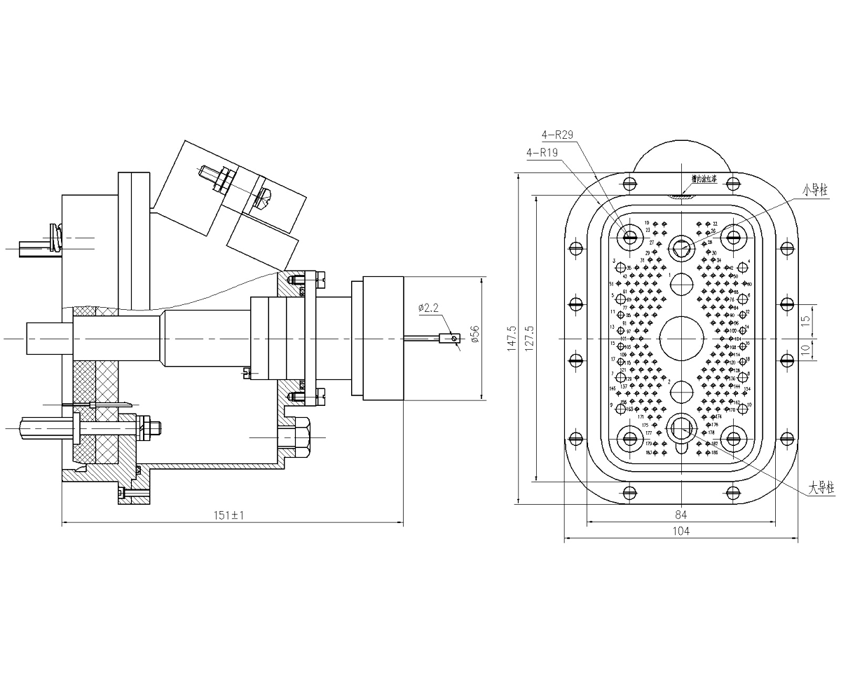 JF20 Type Rectangular Umbilical Connector Motor Driven Plugs JF20 186TD JF20A 186TD JF20B 186TD