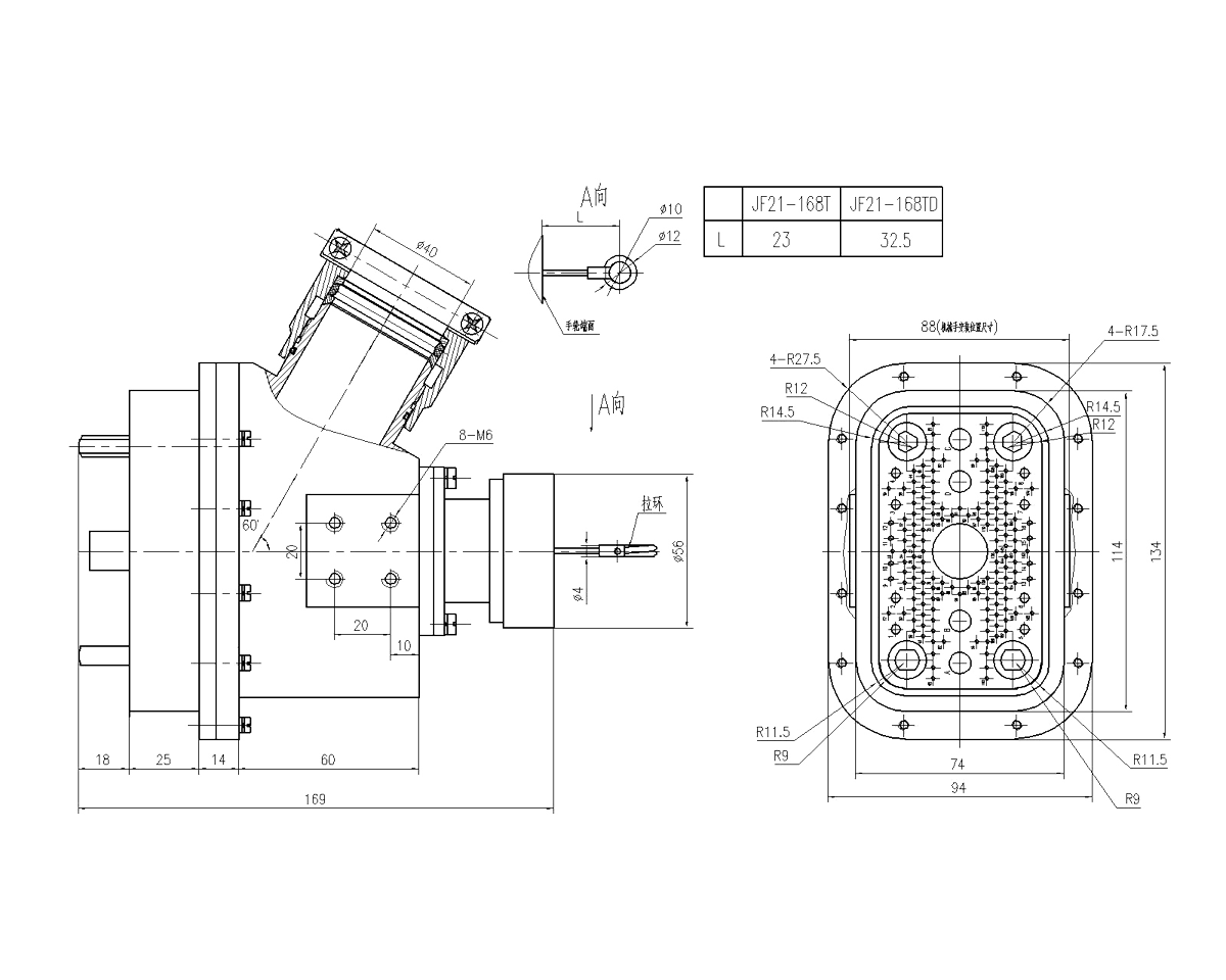 JF21 Type Rectangular Umbilical Connector Plugs JF21 186T JF21 186TD