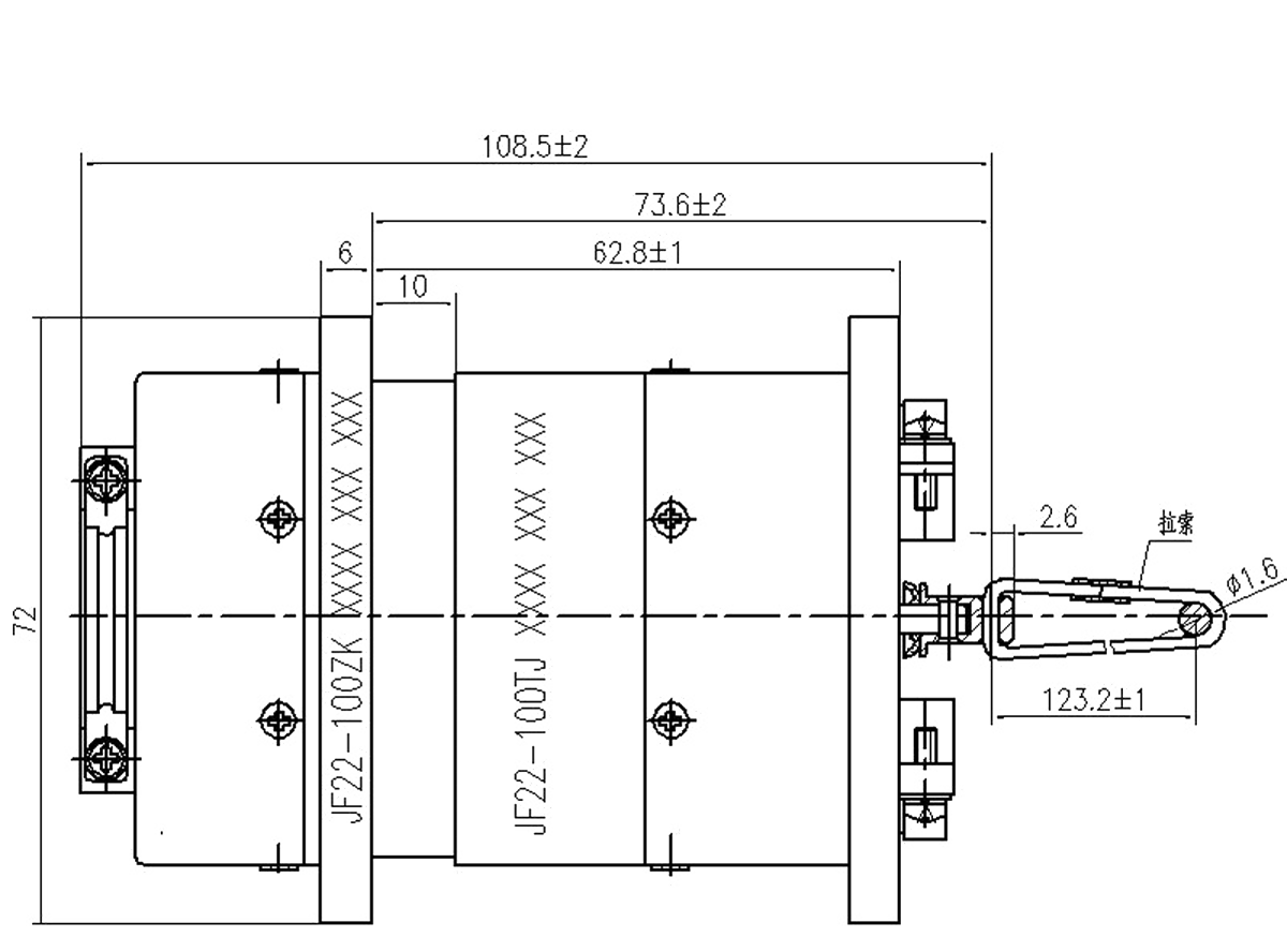 JF22 Series Type Rectangular Umbilical Connector 1 Mating JF22 100TJZK