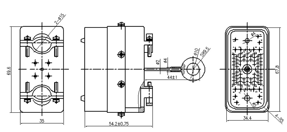 JF22 Series Type Rectangular Umbilical Connector 1 Plug JF22 85TJ