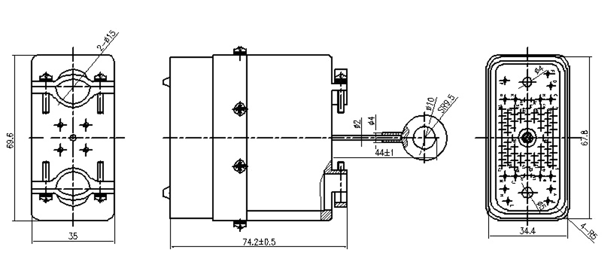 JF22 Series Type Rectangular Umbilical Connector 1 Plug JF22 85TJa