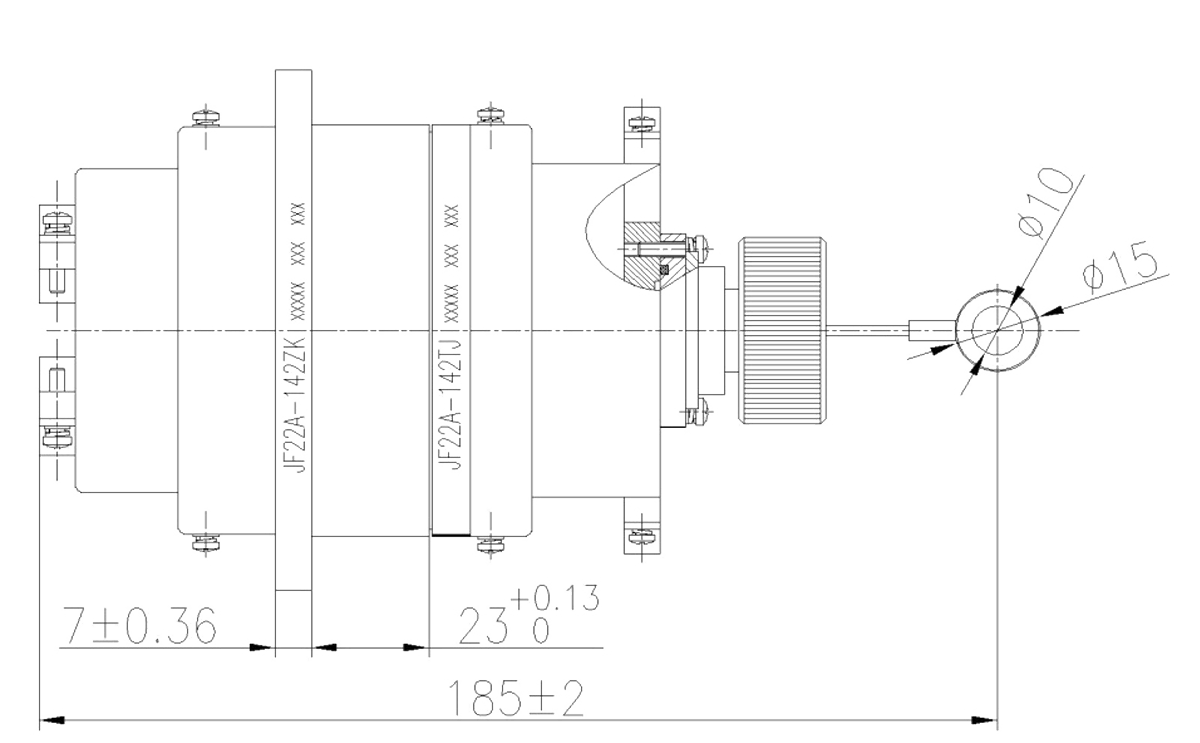 JF22 Series Type Rectangular Umbilical Connector 2 Dimension after Mating JF22A 142