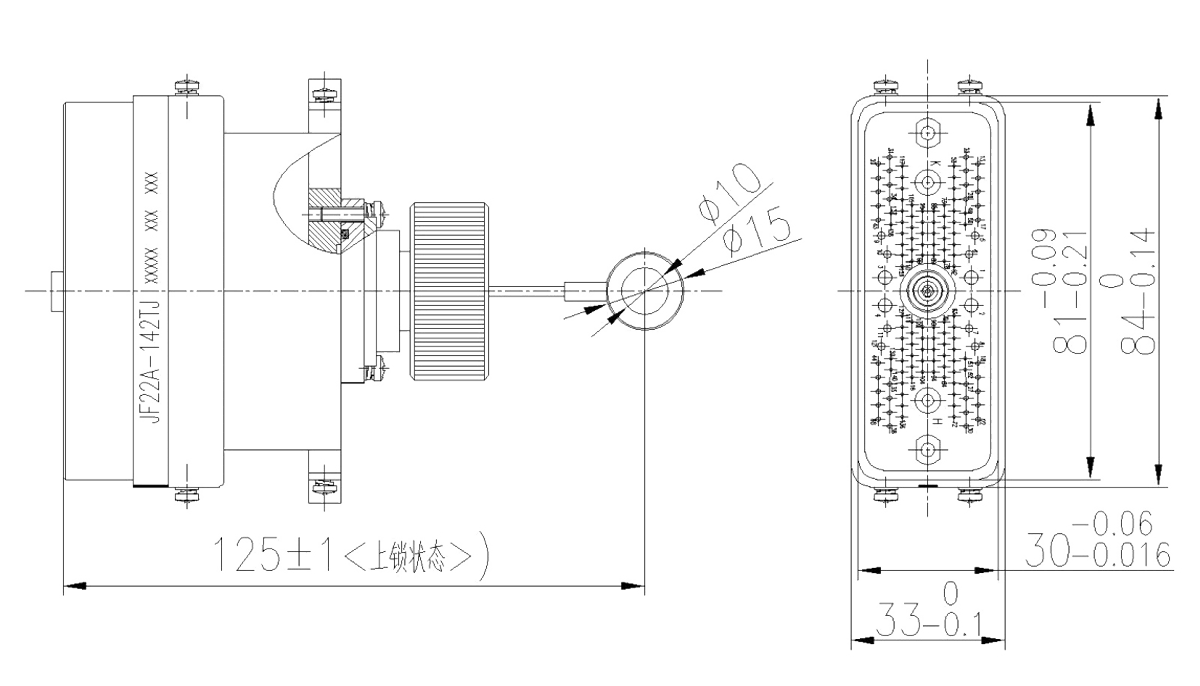 JF22 Series Type Rectangular Umbilical Connector 2 Plug JF22A 142TJ