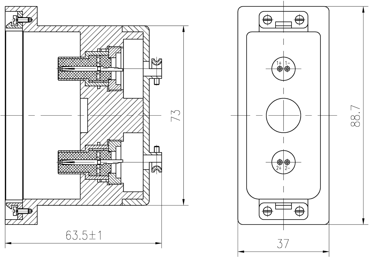 JF28 Rectangular Umbilical Connector Simple Socket JF28 4JZ