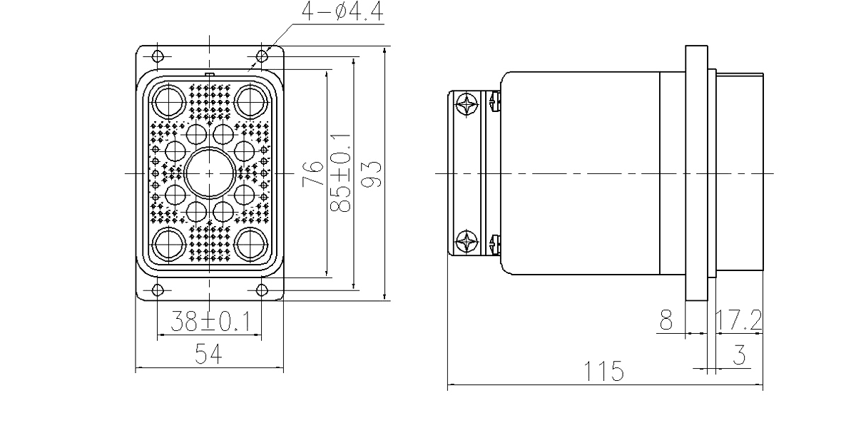 JF3 Type Rectangular Umbilical Connector JF3 138Z2