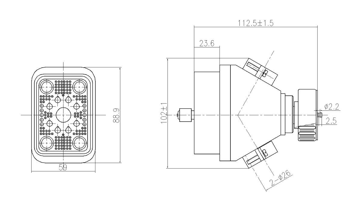JF3 Type Rectangular Umbilical Connector Plug JF 138T