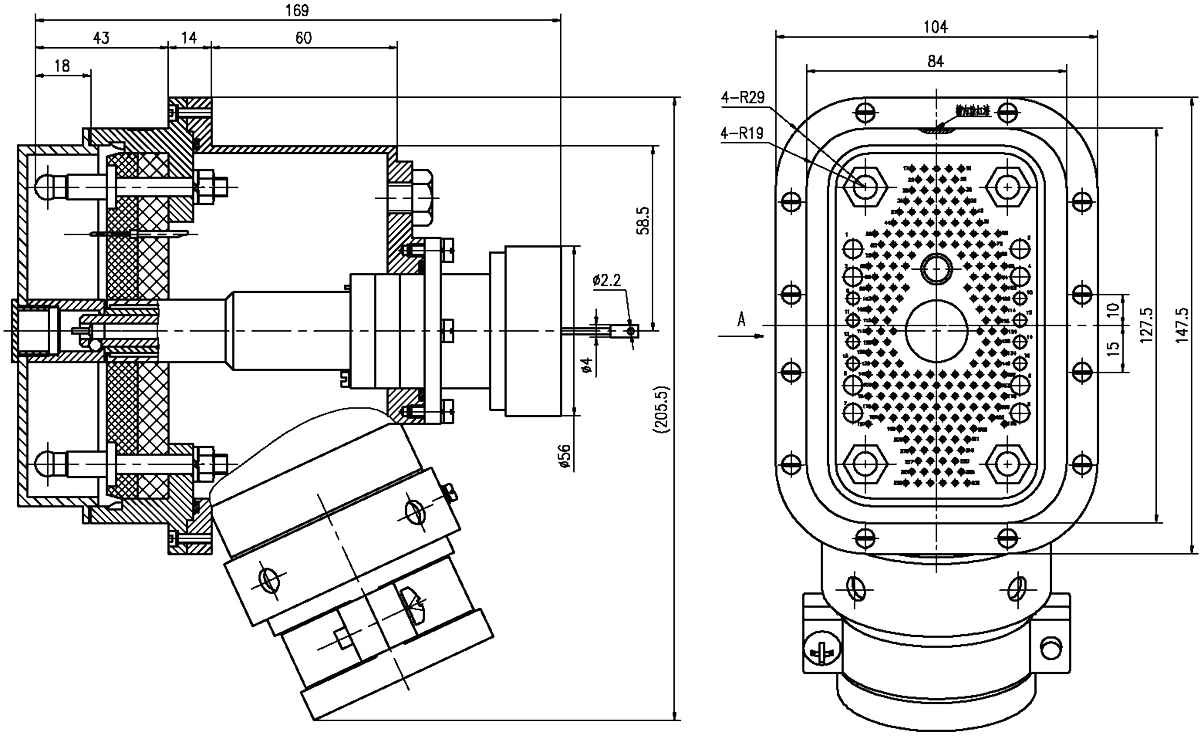 JF5 Type Rectangular Umbilical Connector Plug JF5 231TD 1