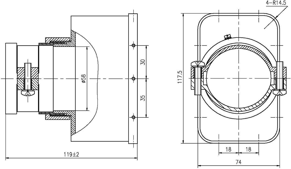 JF5 Type Rectangular Umbilical Connector Socket Cable Cover JF5 231 54