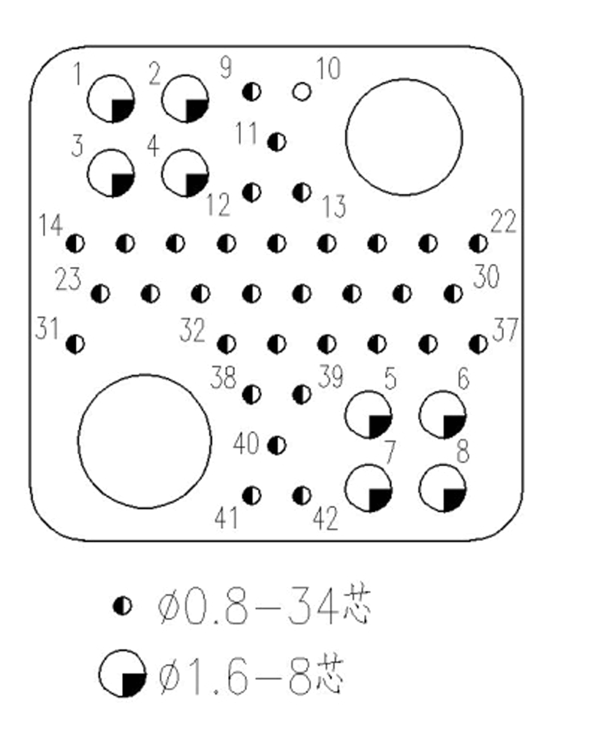 JF6 Type Rectangular Umbilical Connector JF6 42