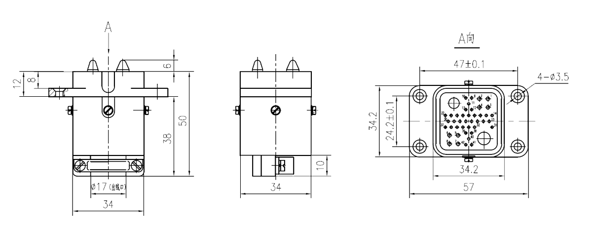 JF6 Type Rectangular Umbilical Connector Plug JF6 42TJ