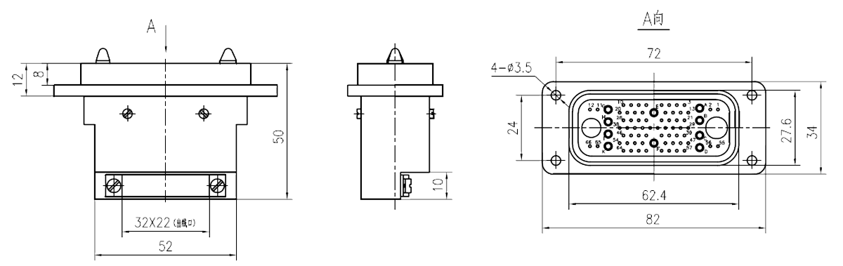 JF6 Type Rectangular Umbilical Connector Plug JF6 76TJ