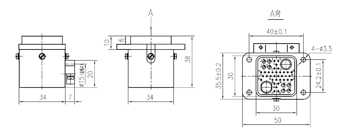 JF6 Type Rectangular Umbilical Connector Socket JF6 42ZK
