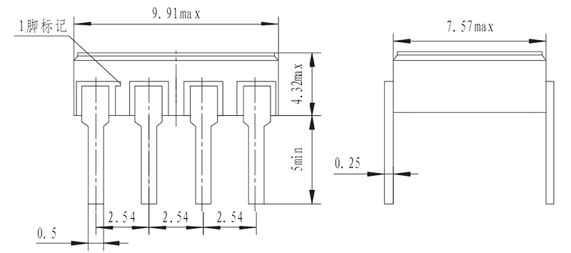 JGW 3M 1JG0.8 1 Outline mounting size dip