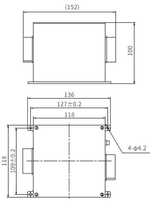 TZ380AC 100 Installation dimension