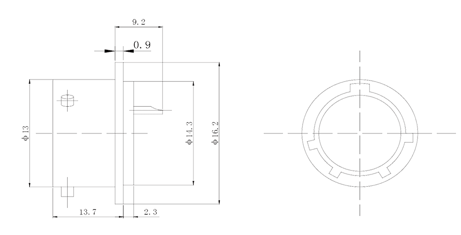 Y11H 0804ZJ11 Round flange glass sintered receptacle