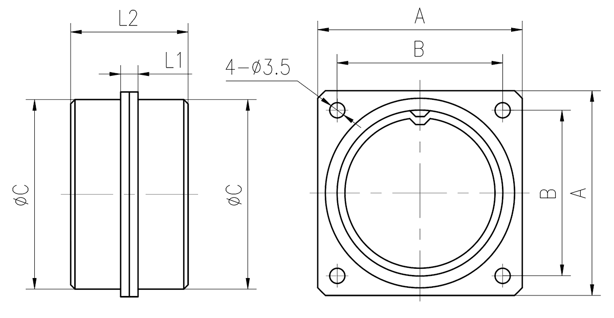 Y16 Drawings Through wall Receptacle