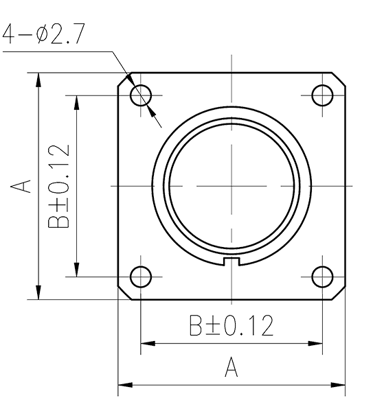 Y3 Drawings Rectangular flange receptacle