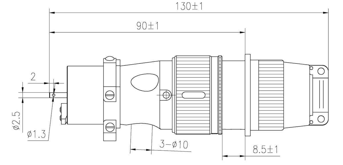 YF1 Type Circular Umbilical Connector YF1 20 dimension after mating